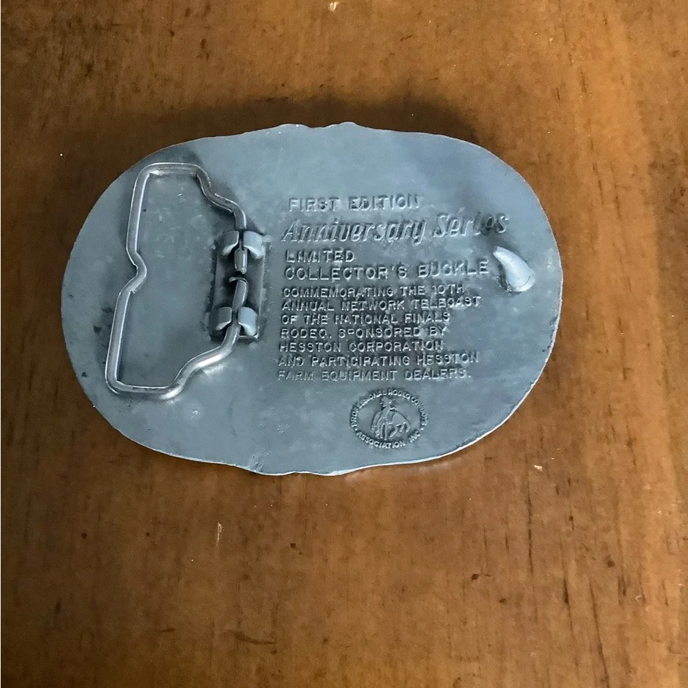 Vintage 1983 1st Edition 25th Anniversary Hesston NFR Belt Buckle